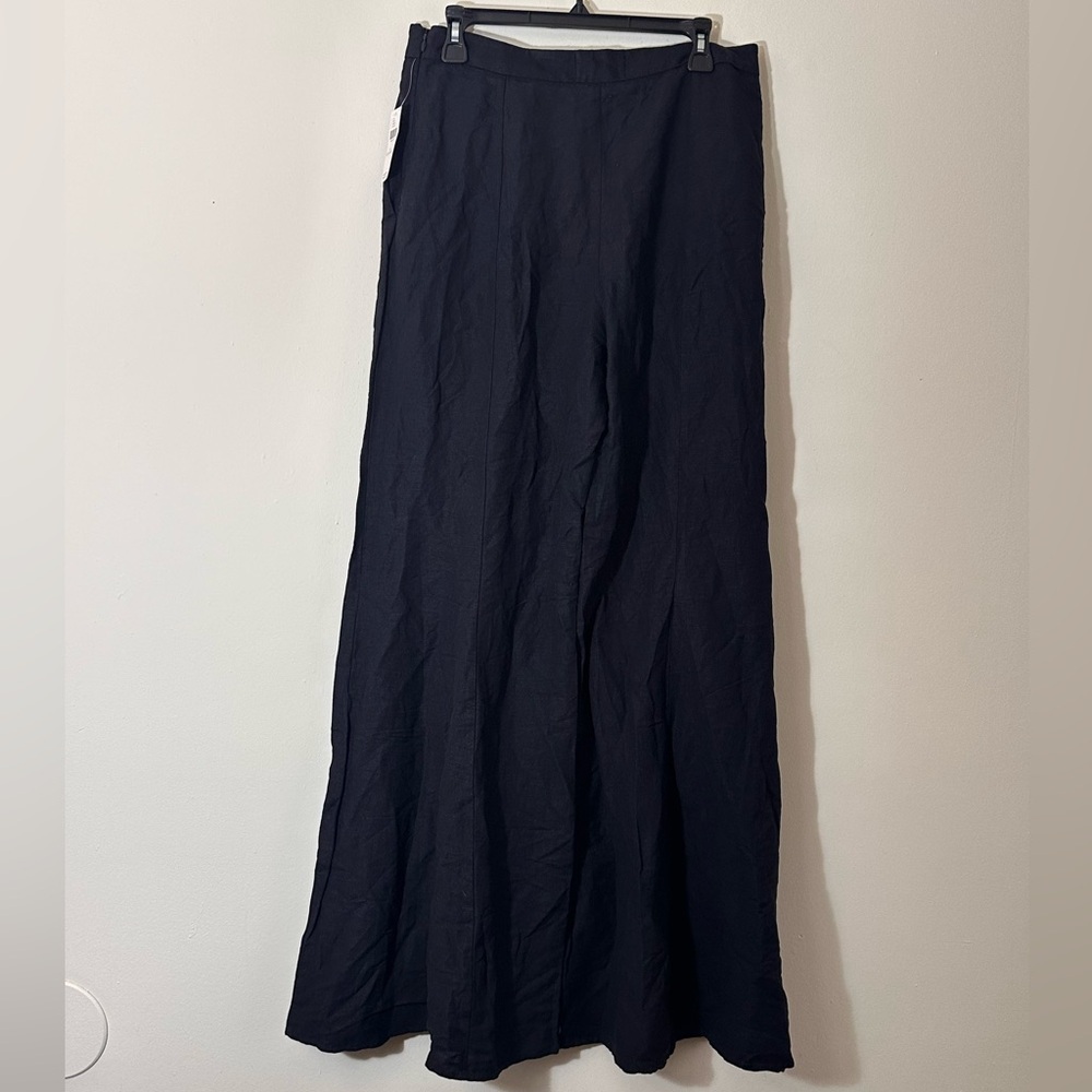 Anthropologie Palazzo Linen pants black size 10 Tall NWT - Picture 4 of 14